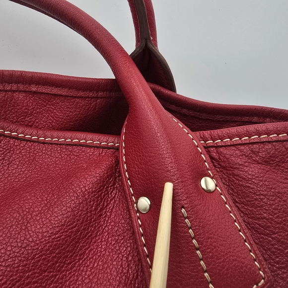 Dooney & Bourke Kristen Red Leather Tote Bag - Picture 8 of 16
